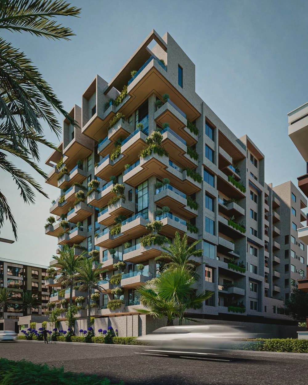 Number 8, a planted-balcony residential tower on Idowu Martins Street, Victoria Island, Lagos